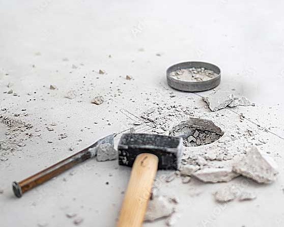 Fußbodenheizung - Estrich fräsen